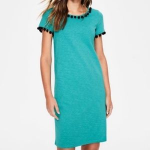 Boden Bridget Jersey Pom Pom Dress *As Is* Size 12L/Tall (UK 16L)